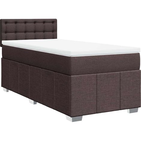 Maison Exclusive - Giroletto a Molle con Materasso Marrone Scuro 90x200 cm Tessuto (1/5)