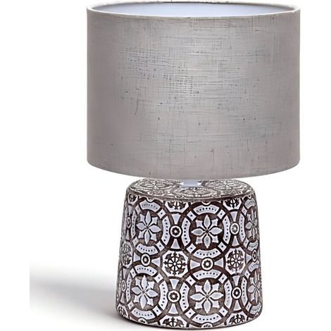 Abat-jour de table céramique style vintage, douille E14, décoration lumineuse pour chambre salon, charme rétro
