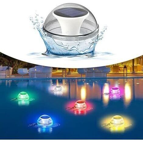 1 Stück, Poolbeleuchtung, schwimmende Poolbeleuchtung, IP65 wasserdichte schwimmende Poolbeleuchtung, solarbetriebene Teichlampe mit farbwechselnder, wasserdichter Kugelleuchte für Schwimmbad, Spa, Aq
