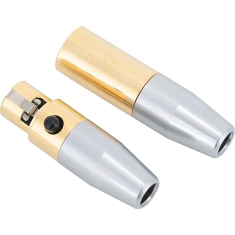 1 paire de connecteurs MINI XLR 3 conducteurs plaqués or pour soudage DIY, tête de soudure pour câbles audio (1/5)