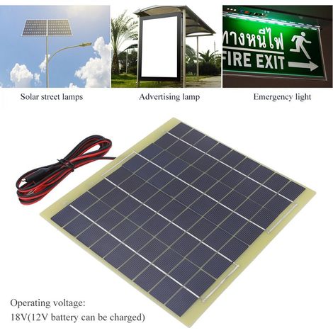Panneau Solaire 6W 18V Portable pour Éclairage Extérieur, Lampes Publicitaires et Petits Kits Solaires (1/5)