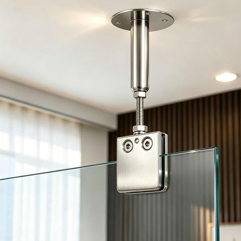 Bras de support porte douche sans cadre en métal avec pince à (1/5)