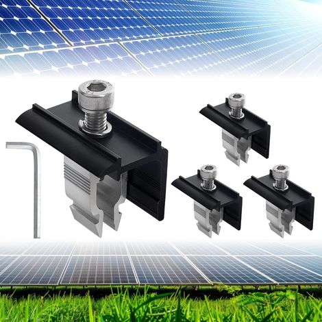 4-teiliges Solarpanel-Montageset, Solarpanel-Halterungs-Montageset, Solarpanel-Montageklemmen, Z-förmige Solarpanel-Montagehalterung, für Dach, Camping, Wohnmobil