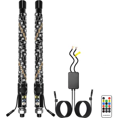 30cm LED Flagpole Light – 20 Color Antenna Lamp Overload Protection Waterproof Remote App Control – 12-24V Truck Quad SSV Boat Off Road (1/5)