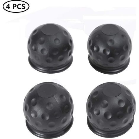 4 X 50 mm Cache Boule Attelage, Barre De Remorquage Boule Attelage Caoutchouc Noir, Capuchon De Protection De Boule D'attache Remorque, Protège Boule D'attelage Capuchon Protection(Caoutchouc) (1/5)