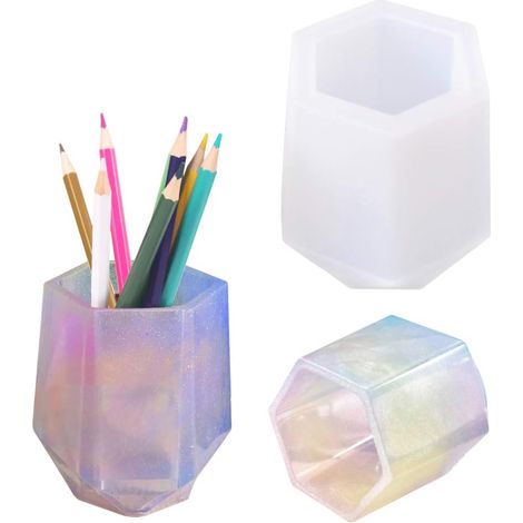 Moule En Silicone Pour Résine - Moule À Tasse À Faire Soi-Même - Pour Organisation De Pinceaux De Maquillage Et Stylos - 1 Pièce (1/4)