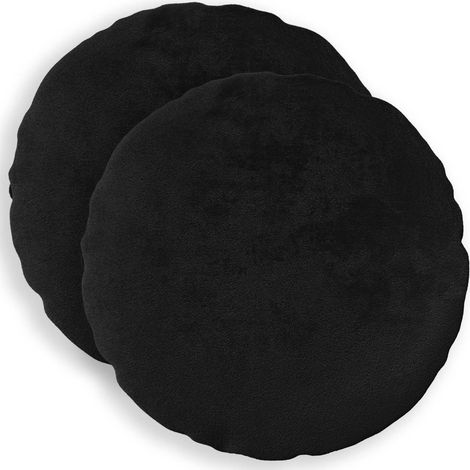 vidaXL Housse de coussin 2 pcs HEERLEN Noir Ø 30 cm Flanelle
