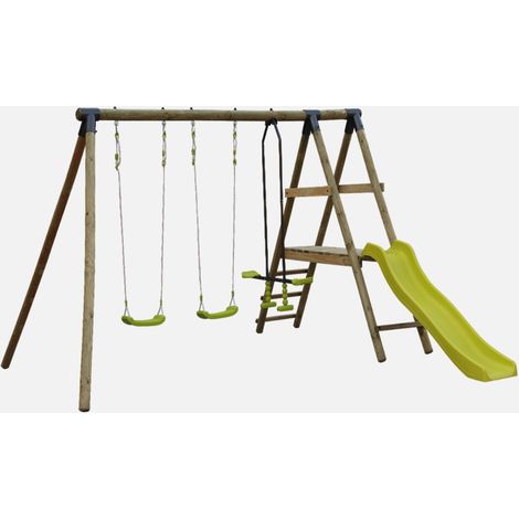Altalene da giardino con scivolo, 6 posti