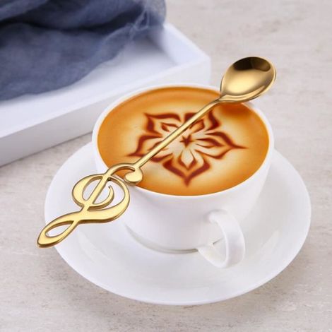 Cuillère - Note De Musique - Acier Inoxydable 304 - Pour Café Thé Desserts - 1 Pièce (1/4)
