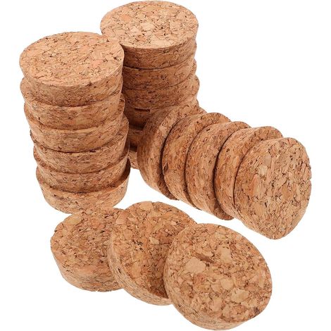 20 bouchons liège, bois, coniques - pour bouteille et carafe (1/5)