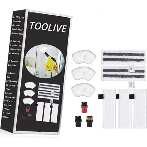 Accessoire pour Nettoyeur Vapeur Karcher Easyfix SC2 SC3 SC4 SC5 Bonnettes Microfibre Lingettes Serpillière Chiffons Brosses à Buse Ronde Pièces de Rechange (1/5)