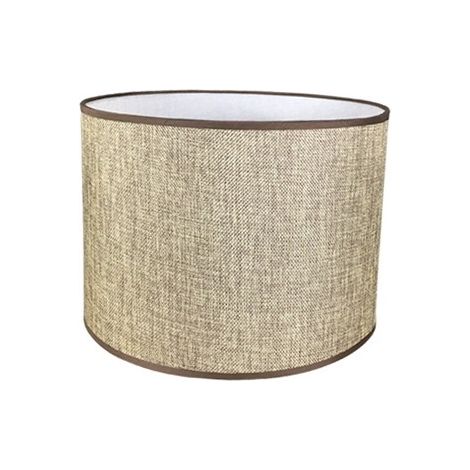 Pantalla Cilíndrica De Tela De Lino Hecha A Mano De MINKUROW, Para Lámpara De Mesa, Lámpara Colgante, Lámpara De Pie (Café, Diámetro 33 Cm X Altura 23 Cm) (1/2)