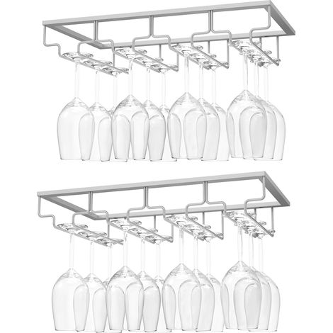 1 Porte-verres en fer, 4 rangées, support suspendu, base 4-9 cm, cuisine, bar (1/5)