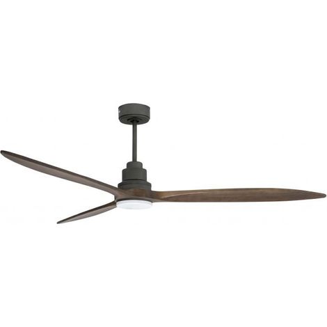Tenerife - Super destratificateur et ventilateur DC 166 cm Gris basalte pales bois sombre avec Lumière 30 à 60 m² (1/5)