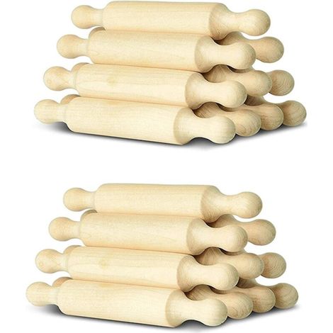 20 mini rouleaux à pâtisserie en bois de 15 cm de long pour la cuisine et la pâtisserie. Petit rouleau à pâte en bois pour la pâtisserie. (1/5)