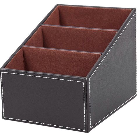 Aufbewahrungsbox für den Schreibtisch zur Aufbewahrung von Fernbedienung, CDs und Telefon (braun) (1/5)