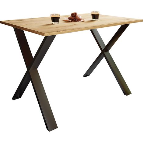 XonaX Esstisch 110x80 Eiche dekor, schwarz. (1/2)