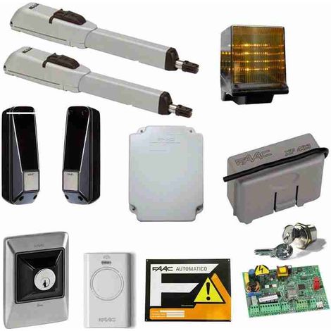 MASTER KIT FAAC 230V Automazione cancello 2 battenti max 2,5M per anta motore 415 battente SAFE&GREEN - 104415445
