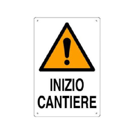 SEGNALETICA CANTIERE 40X60CM "INIZIO CANTIERE" POLIONDA