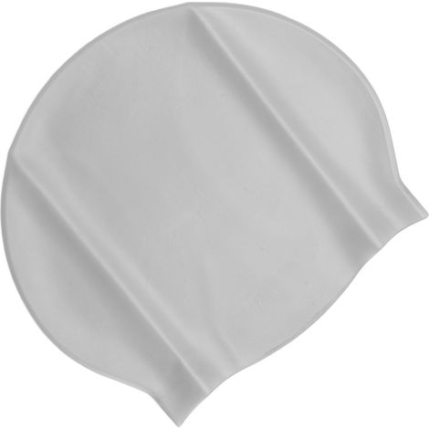 Bonnet de bain en silicone haute élasticité pour adultes, unisexe, grand bonnet épais, imperméable pour cheveux longs, argenté (1/5)