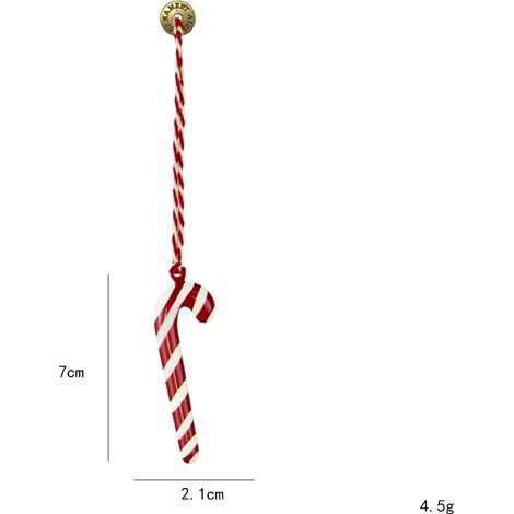 Décorations de sapin de Noël en métal, mini suspensions style nordique, ornements festifs en forme de canne à sucre rayée, accessoires décoratifs pour arbre, lot de 2 pièces (1/3)