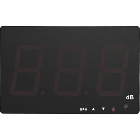 Sonómetro digital con pantalla LCD de 9,6 pulgadas, alimentado por USB, rango de 30 a 130 dB, medidor de ruido para montaje en pared.