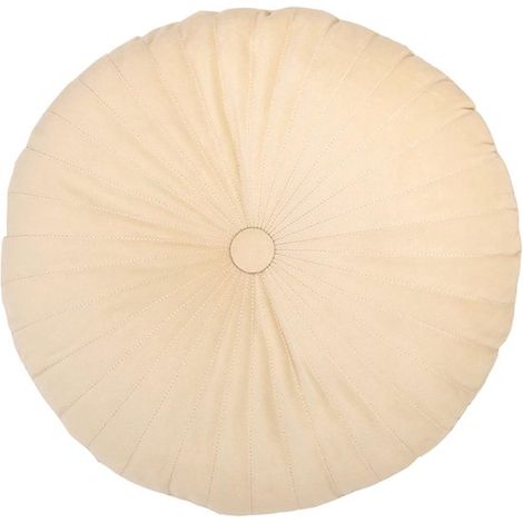 Cojín redondo de felpa para el suelo – Cojín decorativo liso para leer, para el sofá o como cojín de asiento (Blanco, 30x30 cm) (1/4)