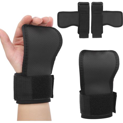 Bande de protection antidérapante en forme de double T pour les mains et les poignets, idéale pour l'haltérophilie et l'entraînement avec haltères (taille unique). (1/5)