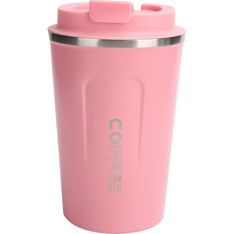 Tasse isotherme 380ml en acier inoxydable double paroi anti-fuites pour voiture (Rose) (1/5)