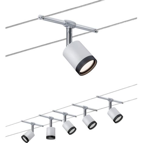 Paulmann 3981 Sistema cavo TubeLED 5x4W Bianco/Nero/ Cromo 230/12V plastica