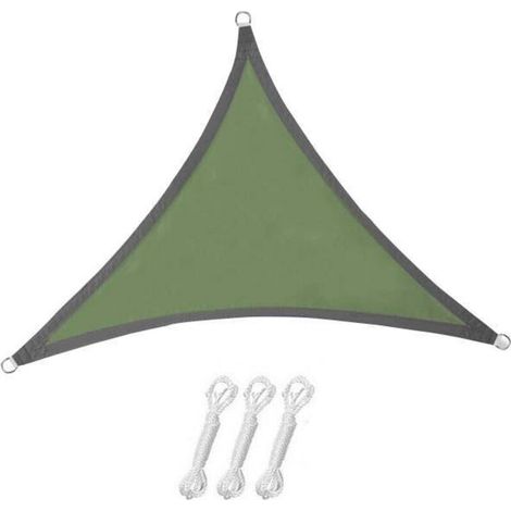 Voile d'ombrage triangulaire de 118 x 118 x 118 pouces, auvent pour terrasse, jardin ou cour. (1/5)