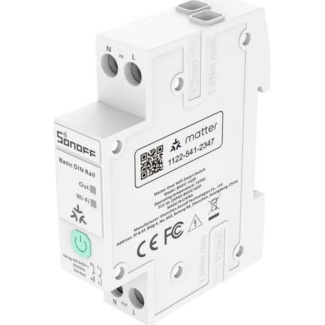 SONOFF Basic DIN Rail WiFi Smart Schalter Hutschiene, Matter over WiFi Smart Home Steuerung, 32A für Sicherungskasten, kompatibel mit Alexa Google Home Home Assistant, BASIC-1GSP (1/5)