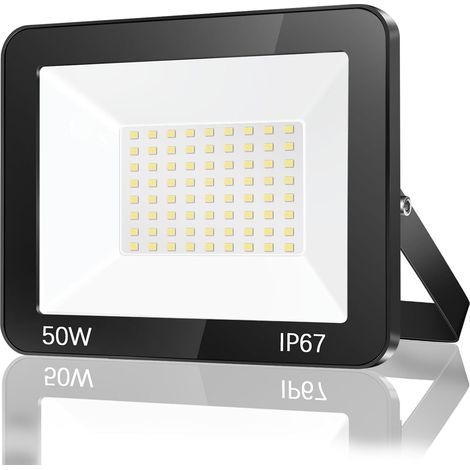 Outdoor LED Floodlight 50W, IP67 Waterproof Outdoor LED Spotlight 5000LM 6500K Cool White Outdoor LED Floodlight, Outdoor LED Lamp for Terrace, Garden, Garage, Factory, Stadium, 1 Piece (1/5)