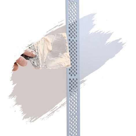 PVC Abschlussprofil, Abschlussleiste, Kantenschutz 2,5m Weiß, Putzschienen aus hart PVC, für Innen- & Außenputz - 25 x 16mm (1/5)