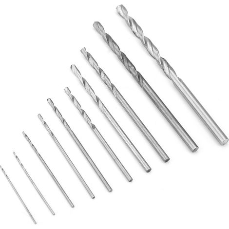 Lot de 10 forets hélicoïdaux en acier rapide durable à queue droite, de 0,5 à 3 mm (1/5)