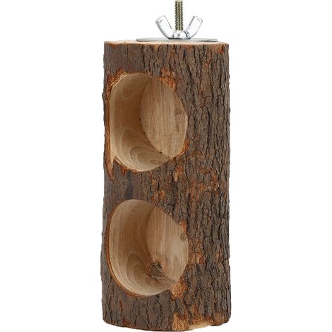 Gamelle en bois naturel pour hamster, plateforme d'escalade en deux parties, tige de meulage des dents pour chinchilla, hérisson et autres petits animaux de compagnie (1/5)