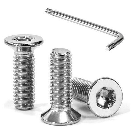 30 viti a testa svasata Torx M5 x 16 mm, acciaio inox A2, completamente filettate, con chiave T25 inclusa, per metallo e legno (1/5)