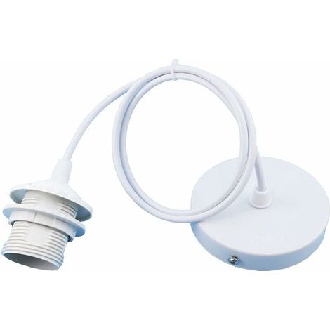 Portalampada a sospensione E27, accessori per lampade a sospensione E27, accessori per lampade a sospensione E27 con cavo da 1 m, per bar, caffè, negozi di abbigliamento, casa, hotel (bianco)