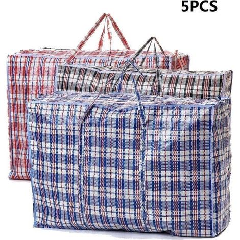 Lot de 5 Sacs de Rangement pour Vêtements, Grande Capacité, Sacs de Déménagement avec Fermeture à Glissière pour Linge, (1/4)