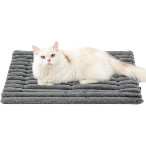 61 x 45 cm Matelas pour Animal, ChaudepourChats, Lit moelleuxpourchat, Couverture en Peluche pour Chats, Tapispourchats,convientauxchats,Tapis pour Chats, résistant au Froid, Gris Clair 2PCS (1/5)