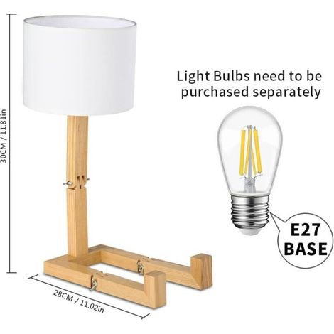 Créatif Robot Lampe de bureau, Réglable peut mettre des livres Bois Lampe de chevet avec la nuance de lampe de tissu Vis E27 Pour Eclairage décoratif [Classe énergétique A] (1/4)