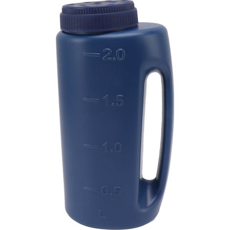 Distributeur d'engrais manuel bleu pour semis de graines de gazon, sel, cultures, pot de main (1/5)