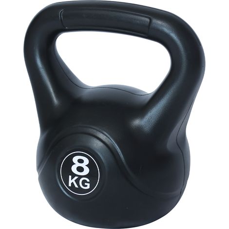 Kettlebell 8 Kg in PVC con Cemento Manico Antiscivolo Peso per Fitness Palestra