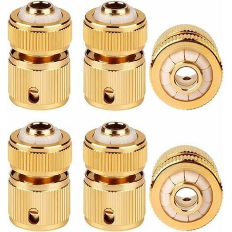 Raccord Rapide - 6 Pièces - Raccord De Tuyau - 1/2 Pouces - Pour Tuyau D'eau De 12 Mm Intérieur / 16 Mm Extérieur - Jardin Et Irrigation (1/5)