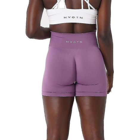 Nvgtn Nahtlose, einfarbige Spandex-Shorts für Damen, weiche Sporttights, Fitness-Outfit, Yogahose, Sportbekleidung – Größe S – Orchidee