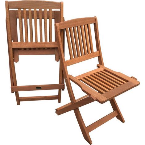 Conjunto de sillas plegables para jardín en madera exótica Maple -Marrón claro