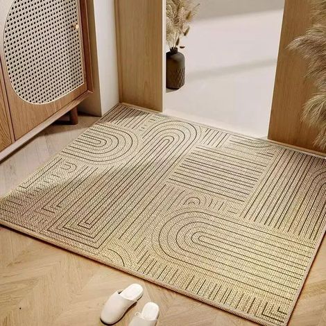 Tapis d'extérieur résistant aux intempéries Coureur Long AspectLin Jardin terrasse Balcon Beige/Naturel 40x60 cm (1/2)