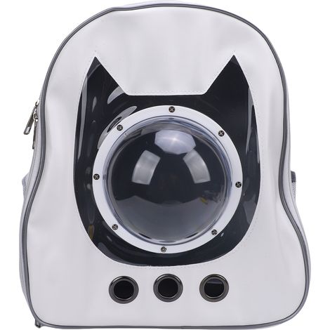 Sac à dos de transport pour chat, grand espace, fenêtre transparente, respirant, Portable, voyage pour Camping en plein air, randonnée, blanc (1/5)
