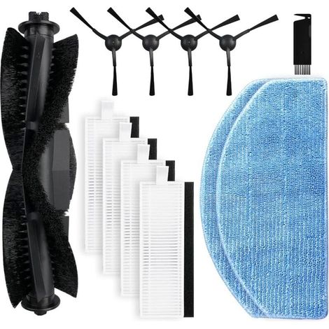 YMYNY Remplacement compatible avec robot aspirateur Honiture G20 / G20 Pro, 1 brosse rotative, 4 brosses latérales, 4 filtres Hepa, 2 lingettes serpillière accessoires de rechange(Non inclus outil de (1/4)