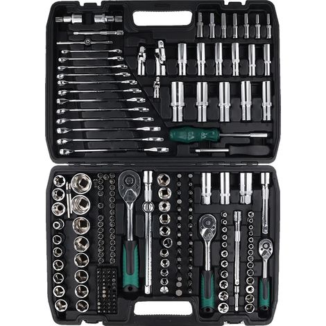 Ensemble d'outils mécaniques, 216 pièces, construction en acier CR-V, 216pcs (1/2)
